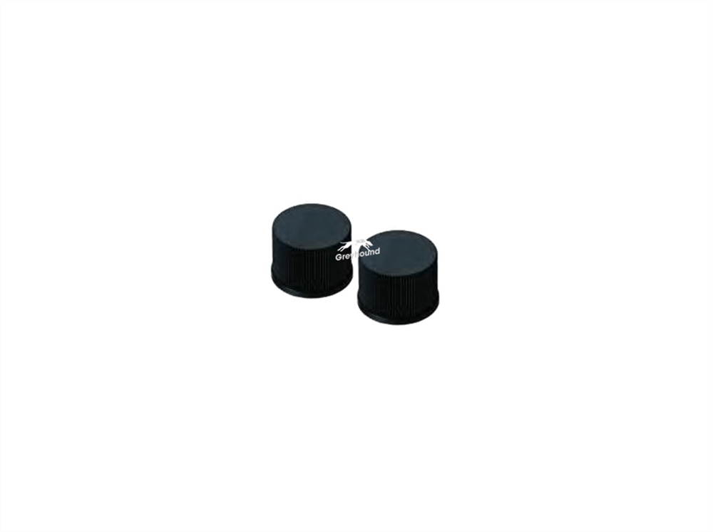 Picture of 9mm Screw Cap, Solid Top, Black Polypropylene, Unlined